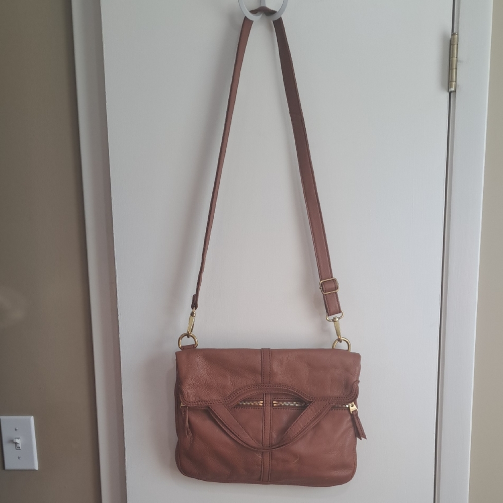 Fossil Brown Leather Crossbody Bag - Classic Women's Shoulder Bag